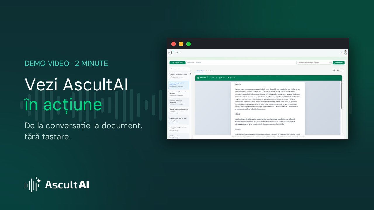 Vezi AscultAI în acțiune: demo video de 2 minute